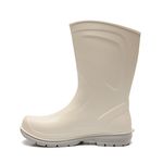 BOTA ECOBOOTS DE PU CANO CURTO SEM BICO BRANCA SOLADO CINZA 91SPUC600
