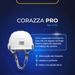 CAPACETE ALPINISTA COM CATRACA CARNEIRA E JUGULAR TÊXTIL 3 PONTOS BRANCO CORAZZA PRO