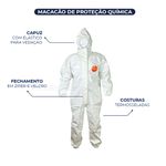MACACÃO PROTEÇÃO QUÍMICA BRANCO TYCHEM 4000 TERMOSELADO TIPO 3/4/5/6 SL127T