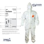 MACACÃO PROTEÇÃO QUÍMICA BRANCO TYCHEM 4000 TERMOSELADO TIPO 3/4/5/6 SL127T