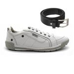 Kit Sapatenis Amsterdam Branco Netony + Cinto