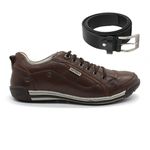 Kit Sapatenis Amsterdam Castanho Netony + Cinto