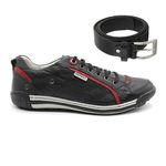 Kit Sapatenis Amsterdam Preto Netony + Cinto