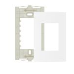  Placa Modular espelho 4x2 Horizontal com Suporte Sleek Branca Margirius