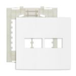 Placa Modular Espelho 4x4 com Suporte Linha Sleek Branco Margirius