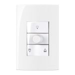 Conjunto 4x2 Controle de Ventilador de Teto Oscilante Bivolt Linha Sleek Branco Margirius