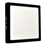 pLAFON PAINEL LED Sobrepor QuadRADO Preto Bivolt Luz Amarela
