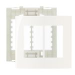 Placa Modular Espelho 4x4 com Suporte Linha Sleek Branco Margirius