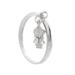 ANEL PINGENTE MENINA PRATA 925