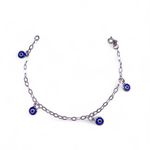 PULSEIRA 4 OLHO GREGO PENDURADO PRATA 925
