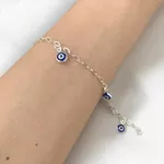 PULSEIRA 4 OLHO GREGO PENDURADO PRATA 925