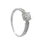 ANEL SOLITÁRIO APARADOR ZIRCÔNIA CRISTAL 4 GARRAS PRATA 925