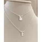 ESCAPULÁRIO PRATA 925 SAGRADO CORACAO DE JESUS E NOSSA SENHORA DAS GRACAS 70CM