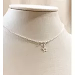 CHOCKER PRATA 925 CORACAO VAZADO ESTRELA PENDURADA