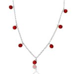 CHOCKER PRATA 925 VERMELHA 8 PEDRAS