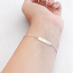 PULSEIRA INFANTIL PLACA LISA PRATA 925