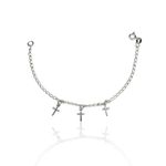 PULSEIRA INFANTIL 3 CRUZ PRATA 925