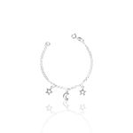 PULSEIRA INFANTIL 3 LUA ESTRELA PRATA 925