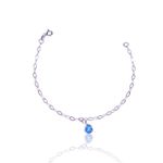 PULSEIRA PONTO DE LUZ ZIRCONIA AZUL PRATA 925