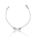 PULSEIRA 2 CORACOES E ZIRCONIA CRISTAL PRATA 925