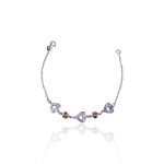 PULSEIRA CORACAO VAZADO 2 ZIRCONIA NUDE PRATA 925