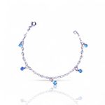 PULSEIRA 5 ZIRCONIA ROSA INGLESA PRATA 925