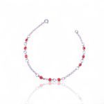 PULSEIRA 9 ZIRCONIA VERMELHA PRATA 925