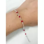 PULSEIRA 9 ZIRCONIA VERMELHA PRATA 925