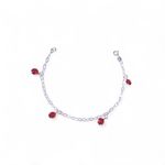 PULSEIRA 4 ZIRCONIA VERMELHA PRATA 925