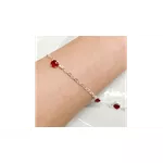 PULSEIRA 4 ZIRCONIA VERMELHA PRATA 925