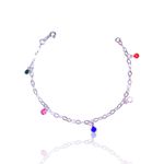 PULSEIRA 5 ZIRCONIA COLORIDO PENDURADA PRATA 925