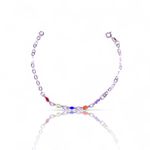 PULSEIRA 5 ZIRCONIA NAVETE COLORIDO PRATA 925