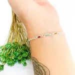 PULSEIRA 5 ZIRCONIA NAVETE COLORIDO PRATA 925