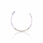PULSEIRA 4 PINGENTES RETANGULAR VERDE CLARO PRATA 925