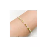 PULSEIRA 4 PINGENTES RETANGULAR VERDE CLARO PRATA 925