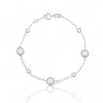 PULSEIRA BOLA 3MM E 9MM ELO CARTIER PRATA 925