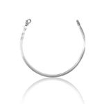 PULSEIRA LAMINADA LISA LARGA PRATA 925