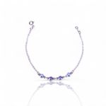 PULSEIRA 4 ZIRCONIA AZUL E ROXO PRATA 925