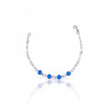 PULSEIRA 4 PINGENTES AZUL PRATA 925