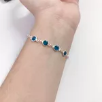 PULSEIRA 4 PINGENTES AZUL PRATA 925
