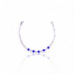 PULSEIRA 5 PINGENTES AZUL ROYAL PRATA 925