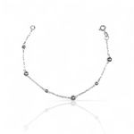 PULSEIRA BOLA VARIADAS 6MM E 4MM PRATA 925