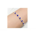 PULSEIRA 5 PINGENTES AZUL ROYAL PRATA 925