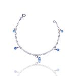 PULSEIRA 5 PINGENTE INGLESA AZUL PRATA 925