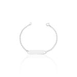 PULSEIRA PLACA RETANGULAR LISA PRATA 925