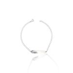 PULSEIRA INFANTIL PLACA RETANGULAR LISA MEDIA PRATA 925