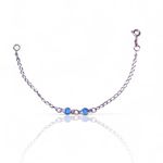 PULSEIRA INFANTIL 2 ZIRCONIAS AZUL PRATA 925