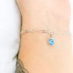 PULSEIRA 1 OLHO GREGO PENDURADO PRATA 925