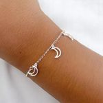 PULSEIRA INFANTIL 3 PINGENTE LUA PRATA 925