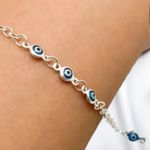 PULSEIRA 5 OLHO GREGO AZUL PRATA 925